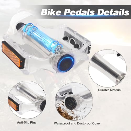 Bike Pedals Mountain Bike Pedals 9/16\" Bicycle Pedals with Anti-Skid Nail Lightweight Pedals for Mountain Bike, Road Bike Cruiser Bike