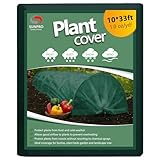 Green Plant Covers Freeze Protection, 10 x 33Ft Frost Blankets for Outdoor Plants Frost Cloth Plant Freeze Protection Cover Floating Row Cover Garden Fabric for Frost/Pest Protection