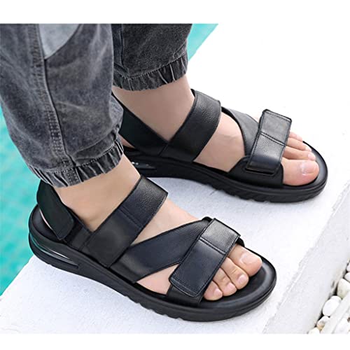 Man Sandals Split Leather Beach Shoes Comfort Casual Shoes Outdoor Non-Slip Men Shoes Breathable Footwear(38)4
