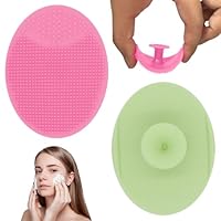 JEYORZY 2Pcs Silikon Gesichtsreinigungsbürste, Gesichtsreinigungsbürsten, Peeling Bürsten, Gesichtsschrubber, Tool für Alle Hauttypen Peeling Einzigartiges Make-up-Werkzeug für Mädchen (Grün+Rosenrot)