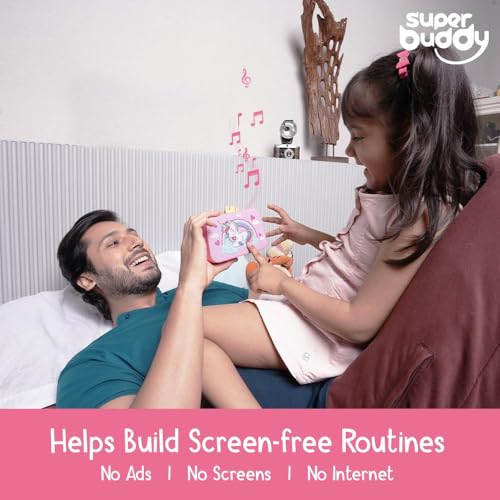 Image of TARBULL SuperBuddy Kids Screen Free Audio Speaker, 550+ Stories, Rhymes & Mantras Preloaded, Musical Toy with Content Upgrade & Bluetooth, Birthday Gift for Boys & Girls 3 to 10 Years (Unicorn)