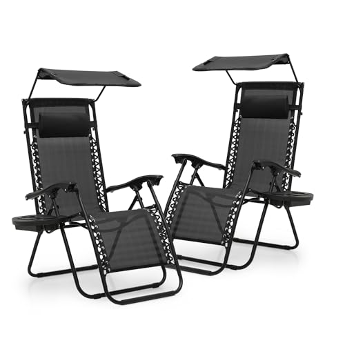 Athena Collection Patio Chairs Set of 2 Reclining Lounge Chair wi...