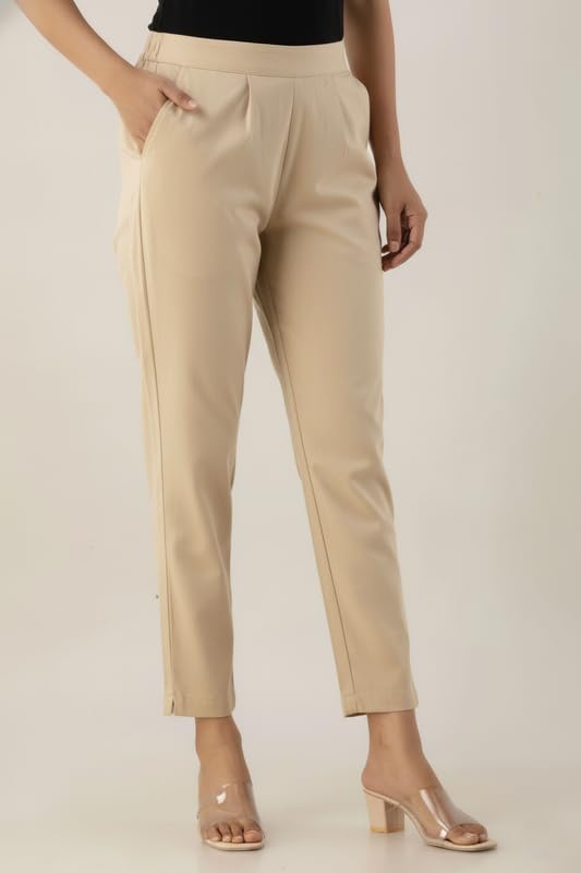 Image of Regular Fit Cotton Woman Trousers Pants Kurti Pant Casual Daily Formal Office Use