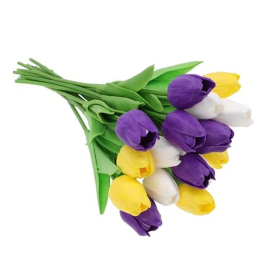 Ciieeo 18 Piezas Simulación De Tulipanes Flores De Boda De Toque Real Damas De Honor Sosteniendo Flores Decorativas De Tacto Real Ramo Falso Tulipán Falso Mini Dama De Honor