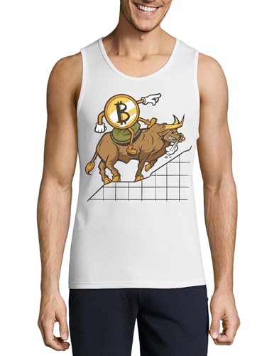 Débardeur Bitcoin en coton pour homme vêtement blanc graphique
