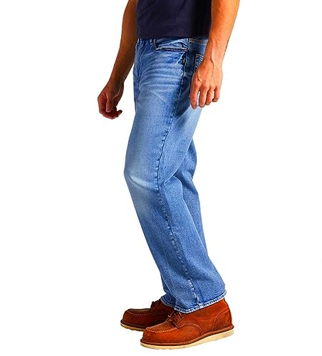 Silver Jeans Co. Men's Gordie Relaxed Fit Straight Leg Jeans, Med Wash Soc227, 32W X 30L3