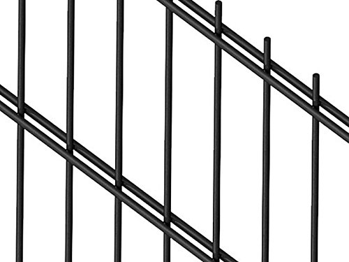 Preisvergleich Produktbild Doppelstabmattenzaun / Gartenzaun / Komplettset / 143cm hoch / verzinkt und pulverbeschichtet (100m, Anthrazit (RAL 7016))