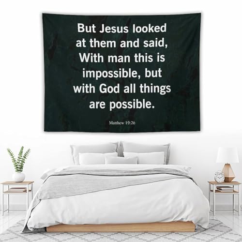 Tapiz de pared motivacional Yelolyio con frase religiosa para decoración de salón 4