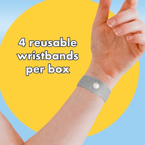 Image of Three Lollies Preggie Anti-Nausea Wristbands - Morning Sickness Relief - Morning Sickness Relief - Pregnancy Nausea Relief - Acupressure Wristband - Side Effect Free - 2 Pairs, Set of 4 Bands - Gray