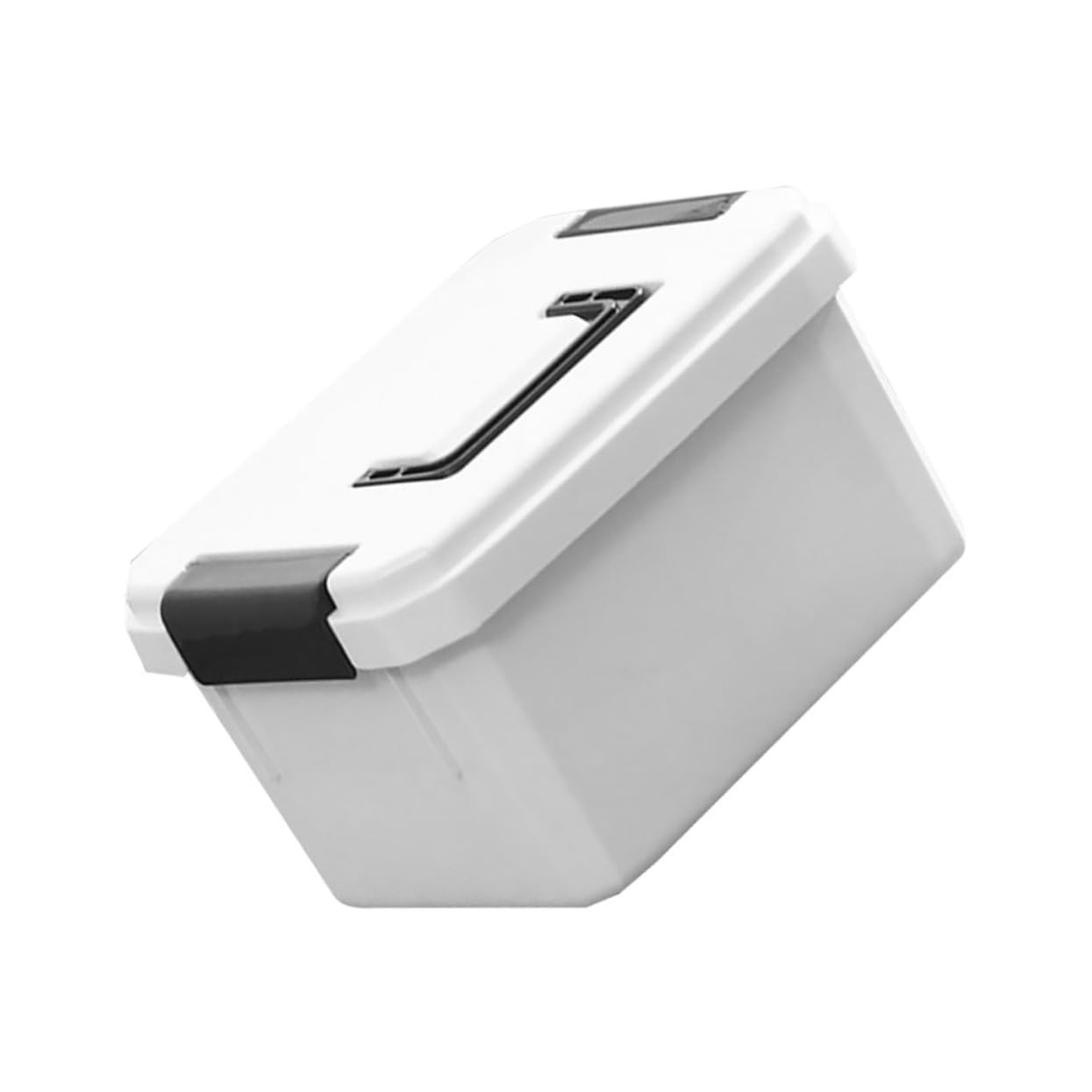 LALAFINABig Case 1pc Portable Kit Emergency Bags Portable Chest Lockable Medication Safe Medication Storage First Aid Tin White Travel Medical Bag Pp Travel Case