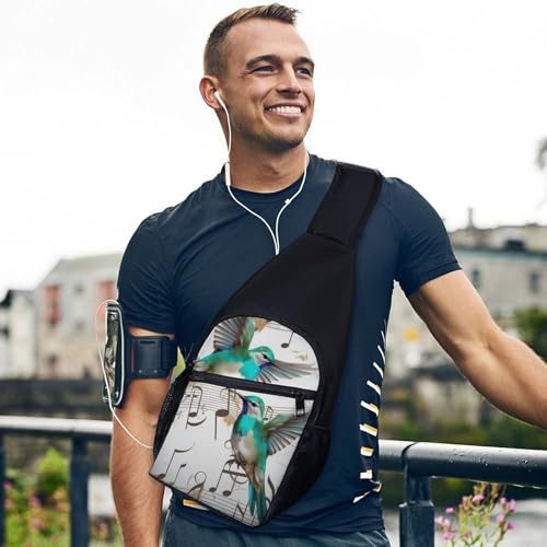 Mochila deportiva tipo sling blanca para senderismo y uso casual miniatura 3