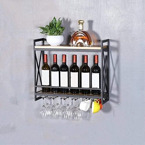 Soporte para botellas de vino de pared 60 cm negro miniatura 4