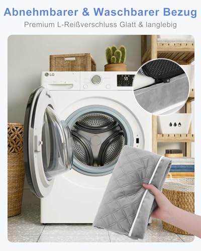 KSIIA Orthopädisches Hundebett Grosse Hunde, Hundekissen 104x68x8cm, Hundematte Waschbar, Hundematratze Abnehmbar, Grau