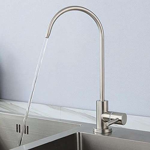 Robinet eau froide en acier inoxydable brossé pour cuisine monotrou