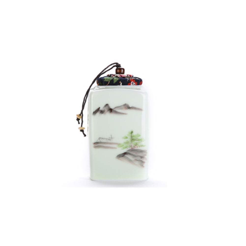 Japanese-style Ceramic Tea Caddy Vintage Storage Jars Canister Traditional Sealed Jar for Home Kitchen Dining Decoration A13