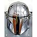 Mandalorian Medieval Helmet, 18 Gauge Steel, Silver Polish, Boba Fett Style, Cosplay Costume Armor