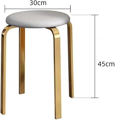 Miniatura 3 de TS TAC-SKY Scandinavian Dining Table Coffee Table Simple Chair Makeup Chair Household Gold Feet Light Luxury Round Stool Dining Room Stackable Small