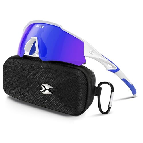 suoso Sports Polarized Sunglasses for Men: Womens Cycling Sun Glasses UV400 Protection Goggles for Baseball Running