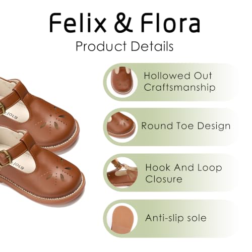 Image of Felix & Flora Toddler Little Girl Princess Dress Shoes-Mary Jane Flats for Girl Party School Shoes