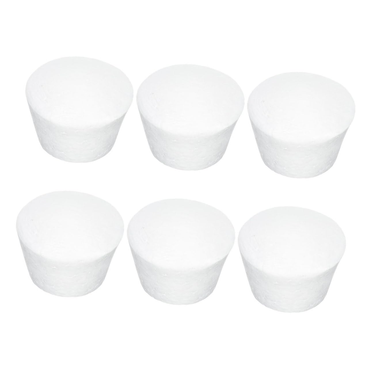 Modèle de Cupcake Simulé Dummy Cake en Mousse Blanc, 6 Pièces, Réutilisable, à Peindre, pour Décoration de Mariage et DIY