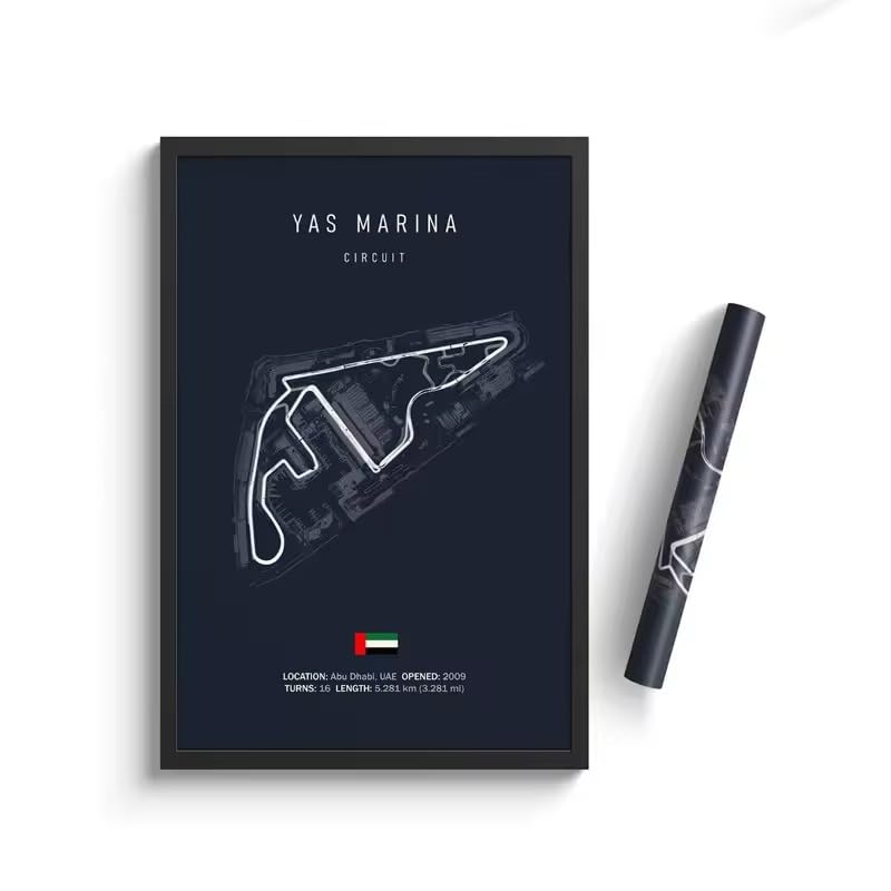 Designful F1 Circuit Track Canvas Wall Art Poster Formula 1 Motorsport Racing Wall Décor Gift Unframed