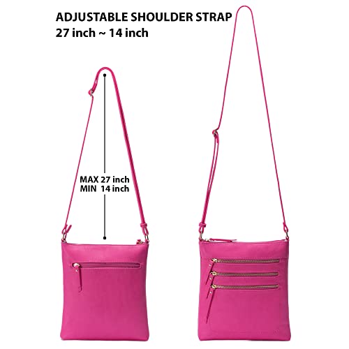 Image of Solene Crossbody Bag Functional Multi Pocket Messenger Purse Top Zip Closure Shoulder Handbag With Adjustable Strap