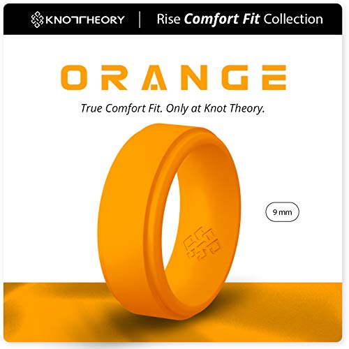 Knot Theory Breathable Silicone Ring for Men - Durable Step Edge Comfort Fit 8mm Bandwidth Size 8, 9, 10, 11, 12, 13, 142