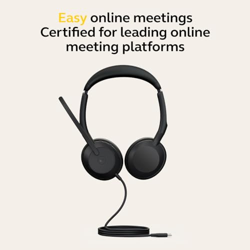 Image of Jabra Evolve2 50 Wired Stereo Headset Air Comfort Technology, Noise-Cancelling Mics, and Active Noise Cancellation - MS Teams Certified, Works with All Other Platforms - Black