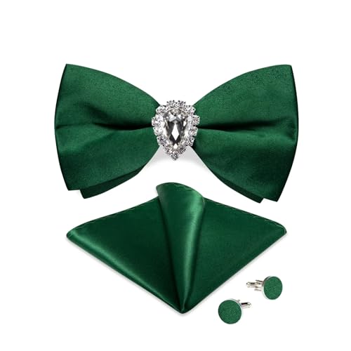 Set de corbata de moño de seda preanudada para fiesta miniatura 1