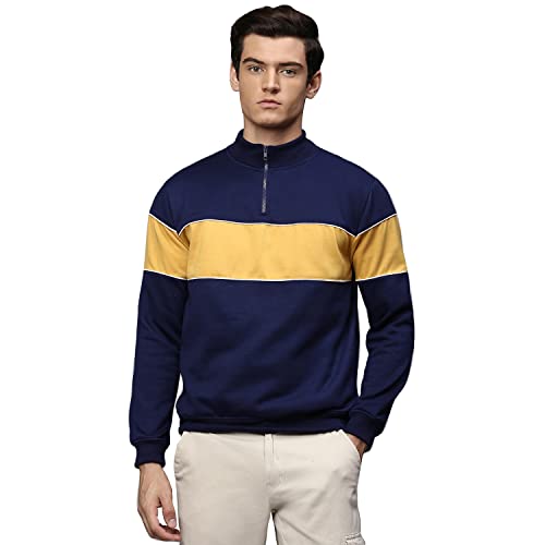 Image of Dennis Lingo Men's Poly Cotton Sweatshirt - High Neck, Full Sleeves and Regular Fit, Casual Winter Wear for Men
