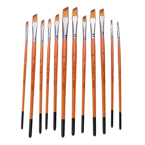 Respicefinem 12pcs Draw Paint Brushes Set Kit for Artists with Nylon Hair Ideal for Acrylic Aquarelle Watercolor Gouache Face Painting Great Art Drawing Supplies for Painter (-4)
