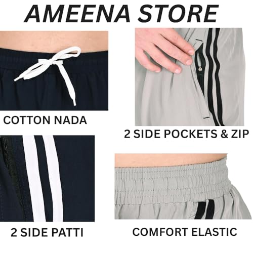 Image of Men's NS Cotton Track Pants, Elastic Waistband, Pockets & Jip Casual Sports Trousers, Gym Sports Workout Plus Size (S to 6XL)