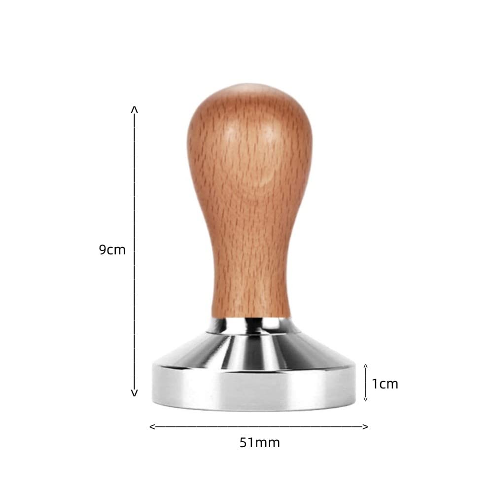 Tampon à Café APTSPADE 51mm - Alliage Aluminium, Pour Expresso, Base Chrome