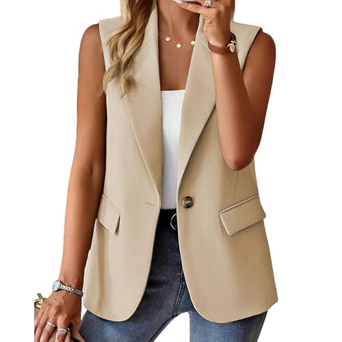 Womens Blazers for Work Casual Business Dressy Blazers Open Front Single Button Summer Jacket Fashion Suit Jacket