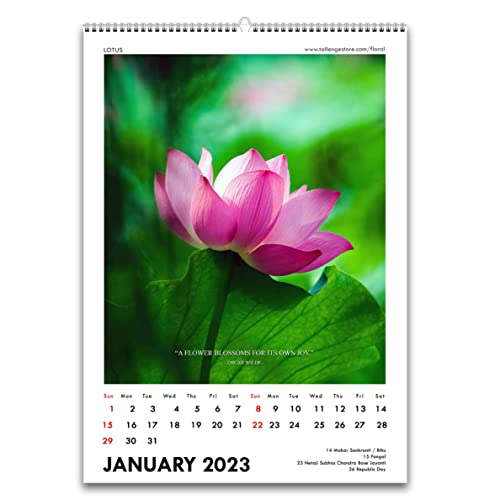 Image of Tallenge - Floral - 2023 Wall Calendar - 12 x 17 Inches for Home & Office (Paper, Wall Calendar)