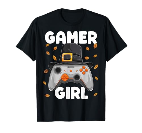 Gamer Girl Thanks gaming Video Gamer Acción de Gracias Juegos Niños Camiseta