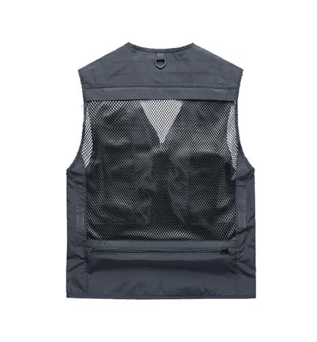Men's Casual Lightweight Outdoor Fishing Work Safari Travel Photo Cargo Vest Jacket Multi Pockets4