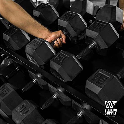 Wf Athletic Supply Rubber Encased Hex Dumbbells With Rubber Grip Contoured Handle For Muscle Toning, Strength Building & Full Body Workout #TOP5