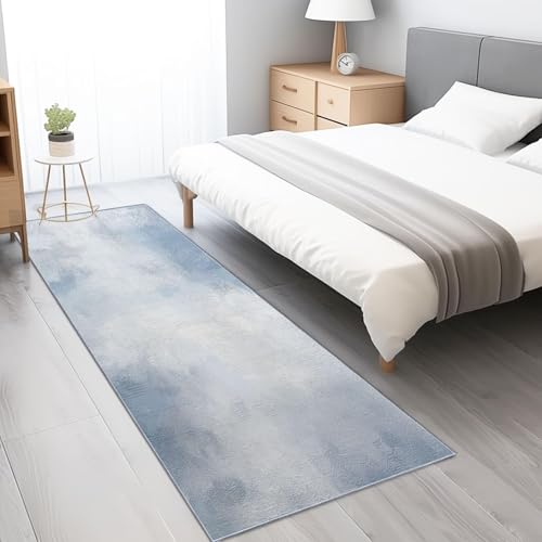 Tapis antidérapant lavable grand format bleu vintage 190x250 - 3