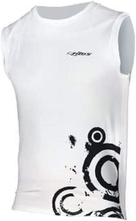 Tilos New Men's 6oz Anti-UV Sleeveless Rash Guard (X-Large) for Scuba Diving, Snorkeling, Swimming & Surfing - White/Black