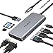 Produktbild USB C Hub HDMI USB C Adapter Macbook Adapter 10 in 1 USB C Dockingstation mit 4K HDMI, VGA, Ethernet, 100W PD, 3 USB, Audio und SD/TF Kartenleser für Dell, Lenovo, HP, Surface und andere Type C Geräte
