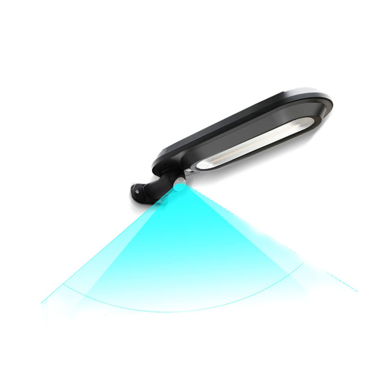 CIMAXIC Solar Powered Street Light with Motion LED Outdoor Security Lighting for Walkways Courtyards Yards Parking Driveway White Light