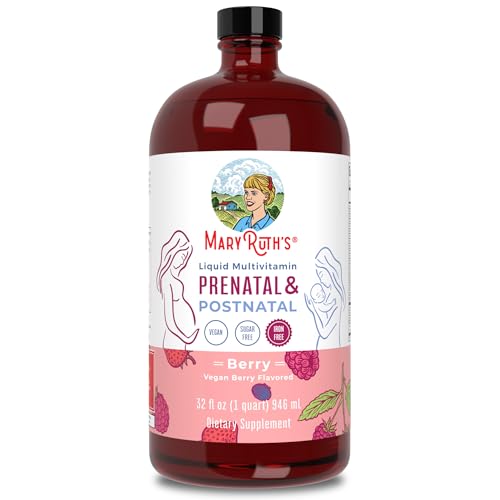 Image of MaryRuth Organics Postnatal & Prenatal Vitamins for Women | Sugar Free | Womens Multivitamin for Pre-Conception, Pregnancy & Nursing | Ginger | Selenium | Folate | Vegan | Non-GMO | Gluten Free | 32oz