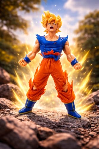 Image of Awestuffs Gokuu Super Saiyan I Large Action Figure Limited Edition Figure Manga Toy Collectible (Gokuu Super Saiyan I Angry)