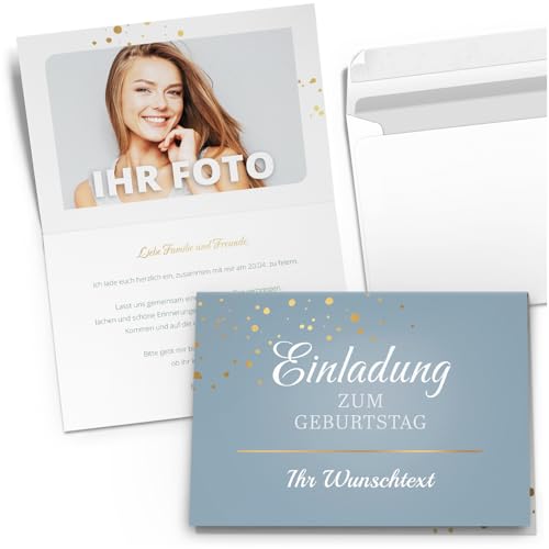 Personalisierte Geburtstagseinladungen – Selbst Gestalten Mit Foto & Text, 148x148 Mm, 300 G/qm