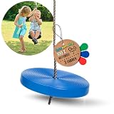 Spielturmking® Schaukel Garten Lilia - Tellerschaukel - Kinderschaukel Outdoor Indoor - Schaukelsitz Kunststoff Schaukelbrett für Kinder zum Schaukeln - Höhenverstellbar - rutschfest (Blau)