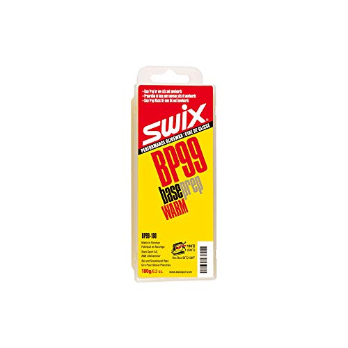 Swix BP99 Base Prep Ski and Snowboard Iron-On Wax for Warm Temperatures, 180g, Yellow