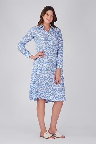 Image of Midi Dress for Women | Rayon A-Line Dress with Pockets | Casual Western Dress for Women | Comfortable Everyday Wear