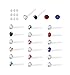 Hanpabum Clear Crystal Hypoallergenic Stud Earrings Set Piercing Jewelry For Women Men 36 Pairs (Colorful)