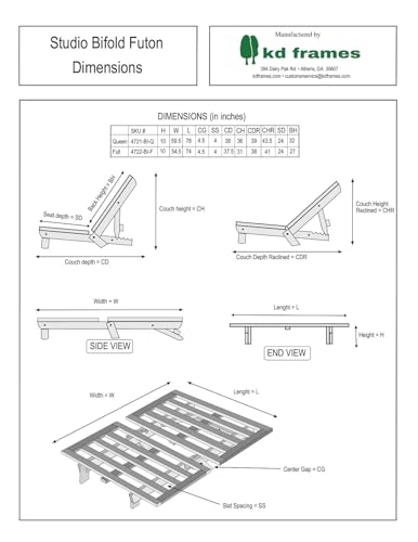 Kd Frames 4722-BI-F Studio Bifold Futon  thumb #5